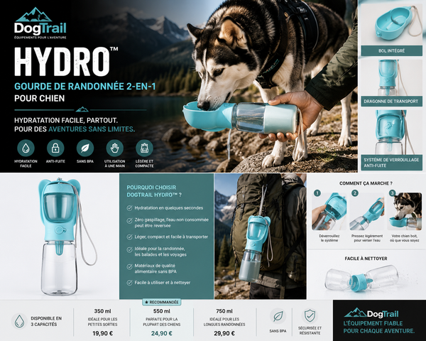Gourde de randonnée 2-en-1 DogTrail Hydro™