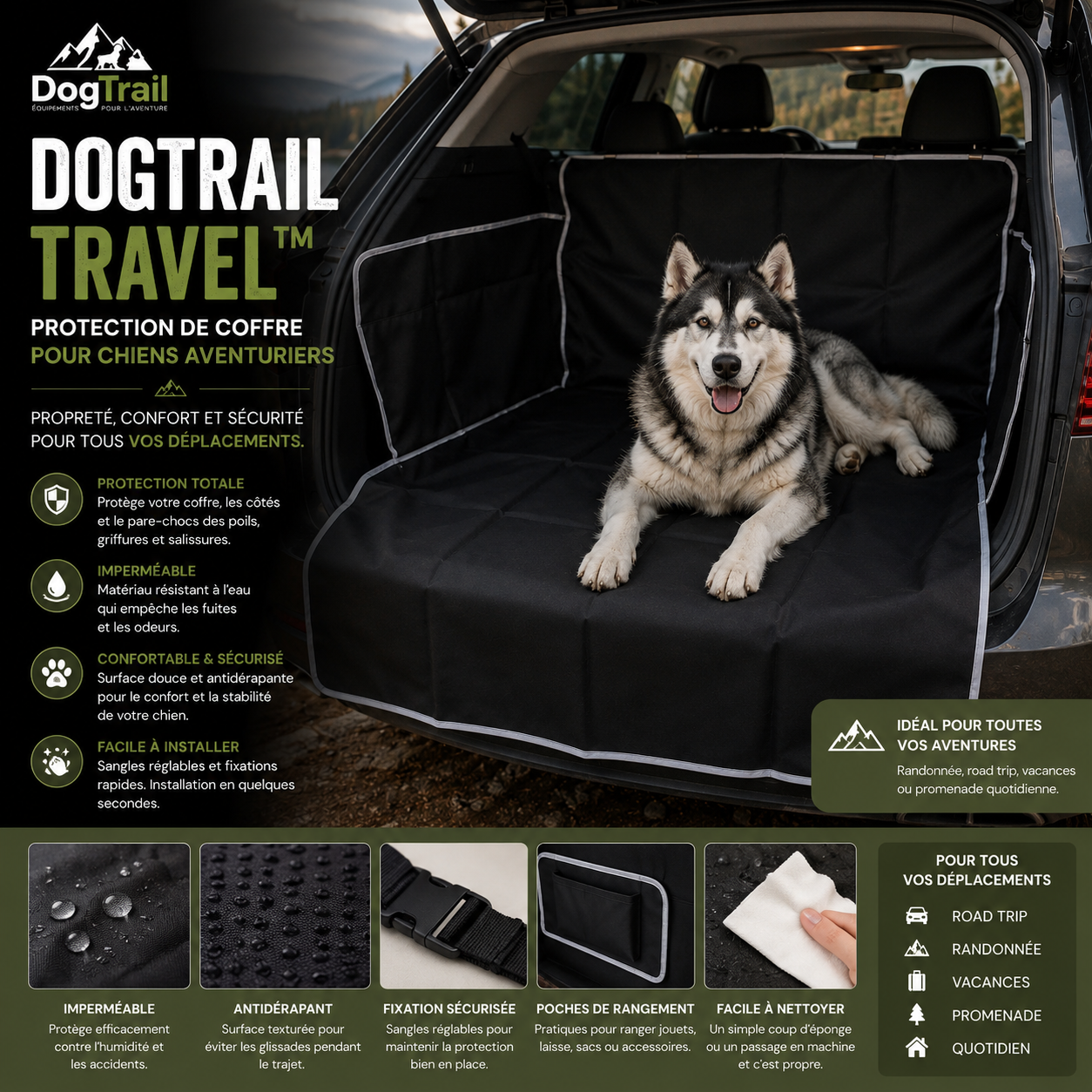 Protection de coffre premium DogTrail Travel™