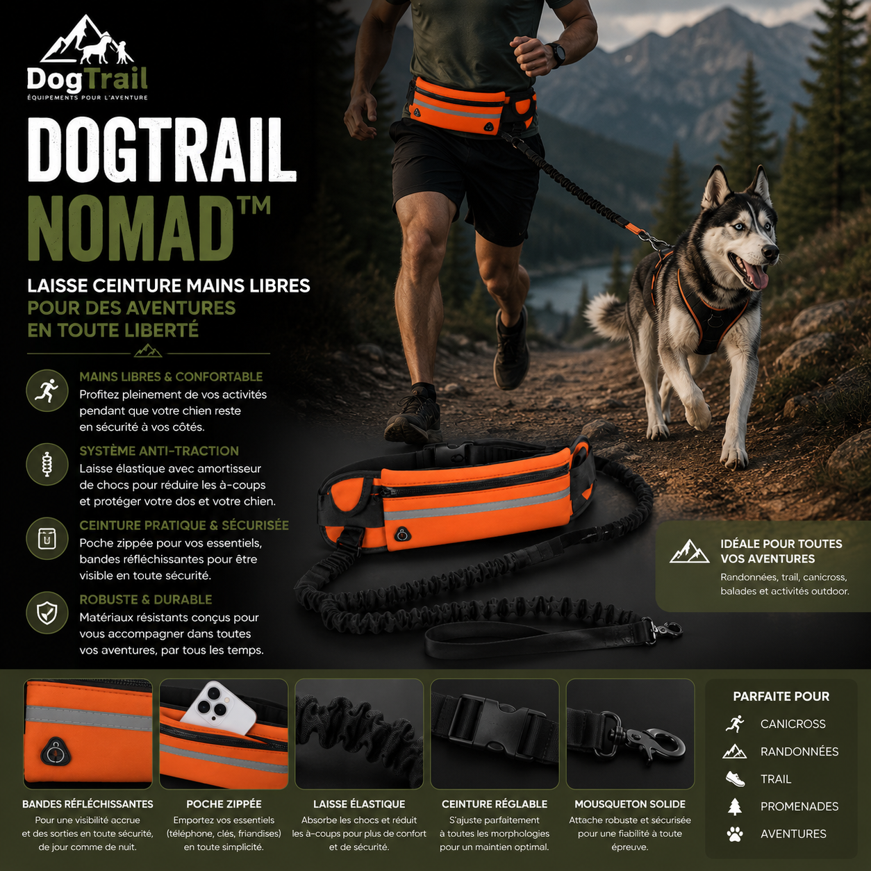 Laisse Ceinture DogTrail Nomad™